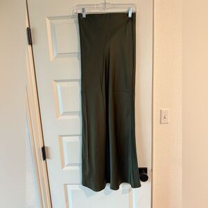 Frame Denim Forest Green Wide Leg Skirt